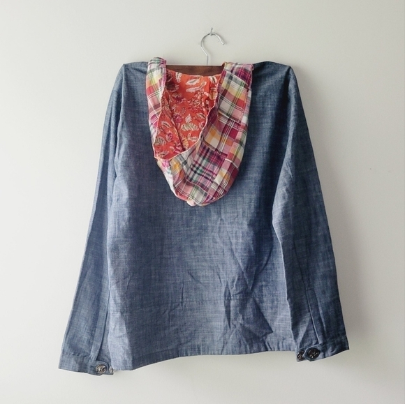 La Plage sweater with hoodie floral‎ plaid with hoodie size XS - Picture 9 of 9
